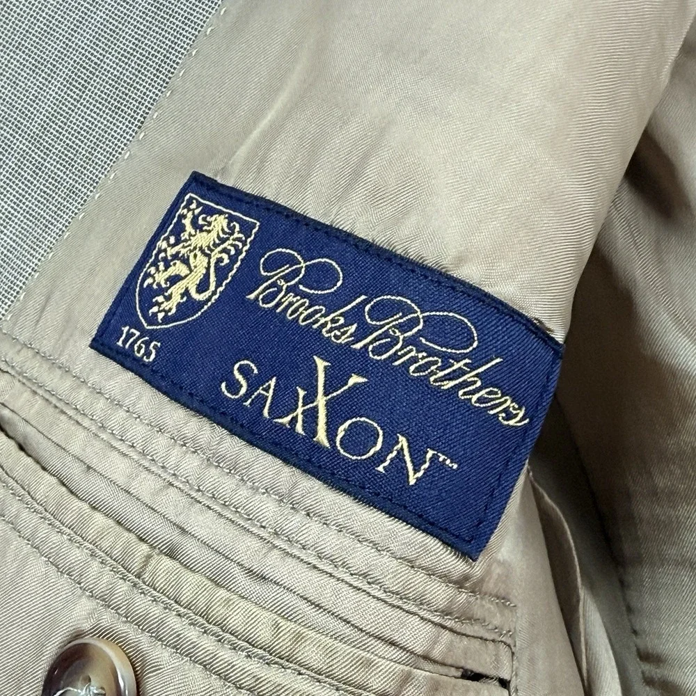 Brooks Brothers 1818 Madison Saxxon Tan Wool Blazer USA Size‎ 39R Single Vent